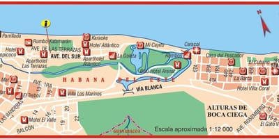 Карта на playa del este Куба