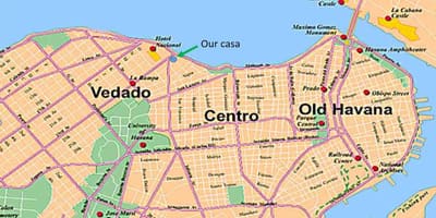Карта на vedado Хавана Куба